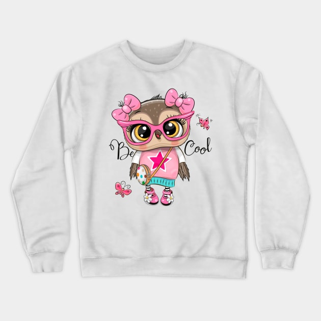 Cute Owl Crewneck Sweatshirt by Reginast777